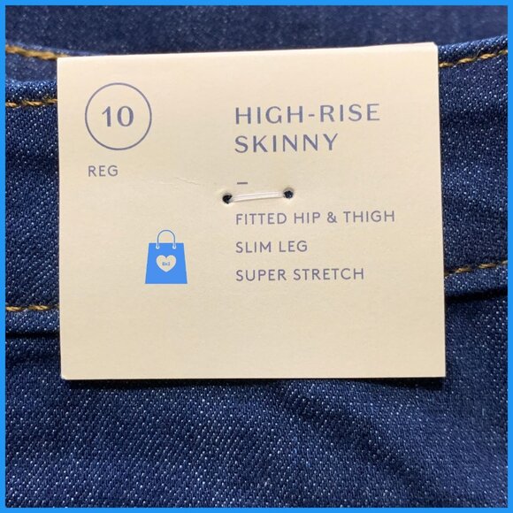 Size 10 - Womens High-Rise Skinny Jeans - Universal Thread - Dark Wash - Picture 6 of 11